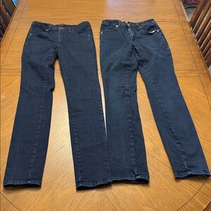 2 Pairs Seine High Rise Skinny Jeans Size 4 Long Tall 32” Dark Indigo
